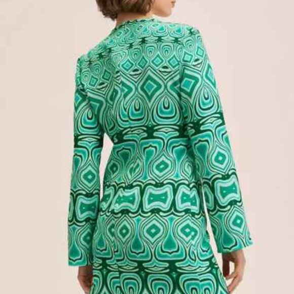 MANGO MNG  printed retro dress Size 8 Medium NEW - Picture 3 of 12